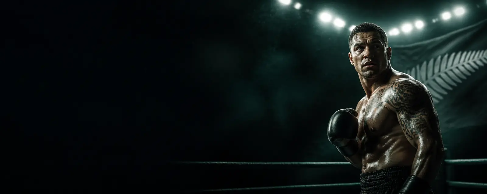 New Zealand boxer in a professional ring